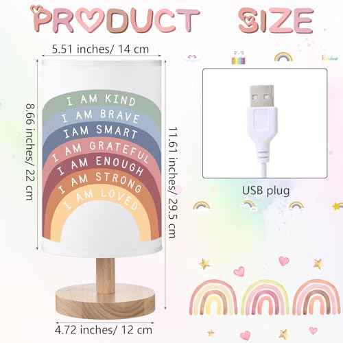 Classroom Lamp Calming Corner Decor Cozy Center 11. 61 Inches Small Bedside Desk Lamp USB Rainbow Reading Book Center Supplies for Home Bedroom Playroom Nursery
