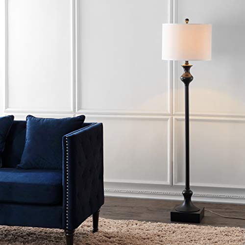 SAFAVIEH Lighting Collection Brewster Rustic Farmhouse Oil-Rubbed Bronze 62-inch Living Room Bedroom Home Office Standing Floor Lamp (LED Bulb Included)