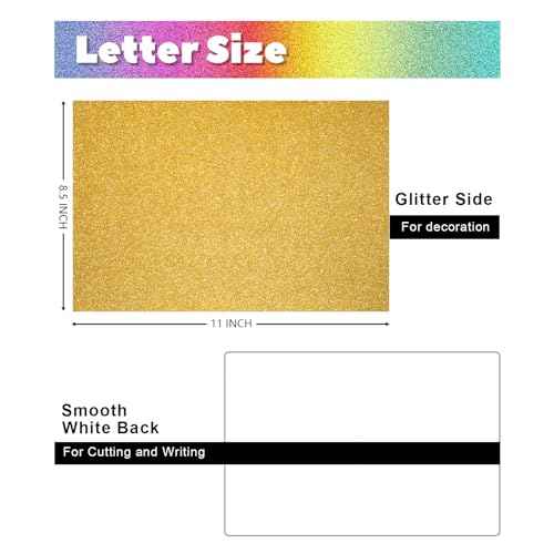 40 Sheets Glitter Cardstock, 20 Colors Premium Cardstock for Cricut, Crafts and DIY Projects, 8.5x11in Glitter Paper for Card Making (250 GSM)