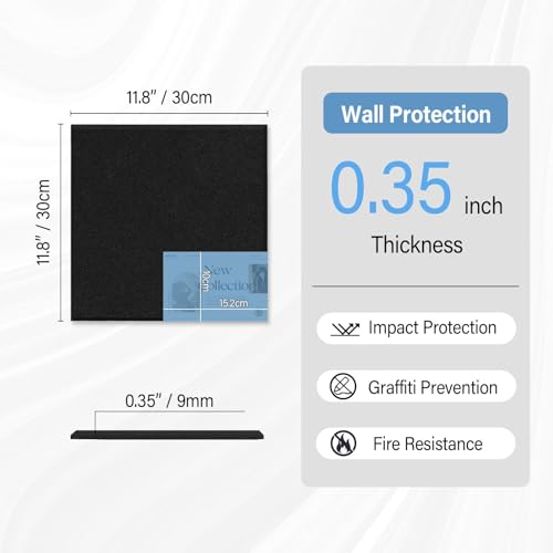 Large Cork Boards for Walls ? 48 x 36 Self Adhesive Felt Wall Tiles, Ideal for Office Black Bulletin Board, Easy to Install Pin Board Photo Board
