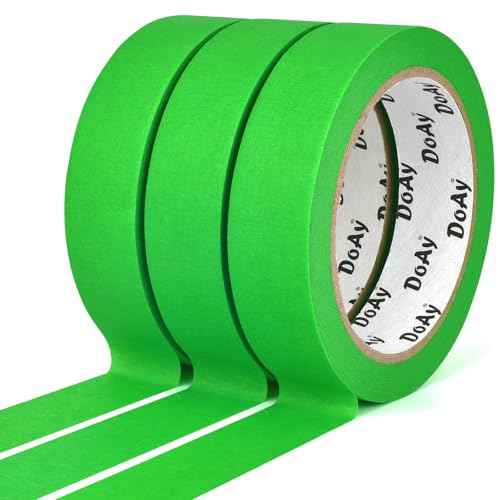 3 Pack Green Painters Tape - Masking Tape 1 Inch Wide - Multi-Surface, Smart Adhesion, Indoor & Outdoor - 270FT Total - Paint Tape for DIY, Labeling, Art, Car, General Purpose (#3910)