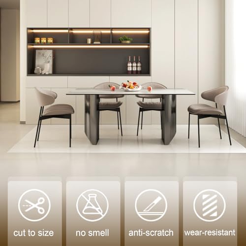 51" x 63" Office Chair Mat, 60 mil Thick Clear Area Rug Pad, 4 x 5 ft Vinyl Plastic Carpet for Hardwood Floors, Transparent Runner Rugs for Office Entryway Kitchen Hallway