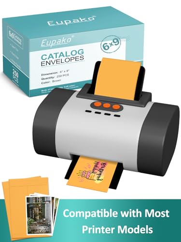 Eupako 6x9 Inches Brown Self-Sealing Catalog Envelopes, Pack of 250