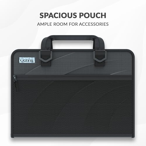 UZBL 13-14 Inch Zip Lite Always-on Chromebook Protective Hard Case with Accessory Pouch & Shoulder Strap