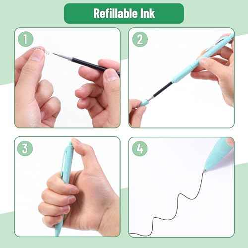 Mr. Pen- Retractable Gel Pens, 8 Pack, Black Ink, Soft Grip, Soft Pastel Barrel Gel Pens Fine Point 0.5mm, Back to School Supplies