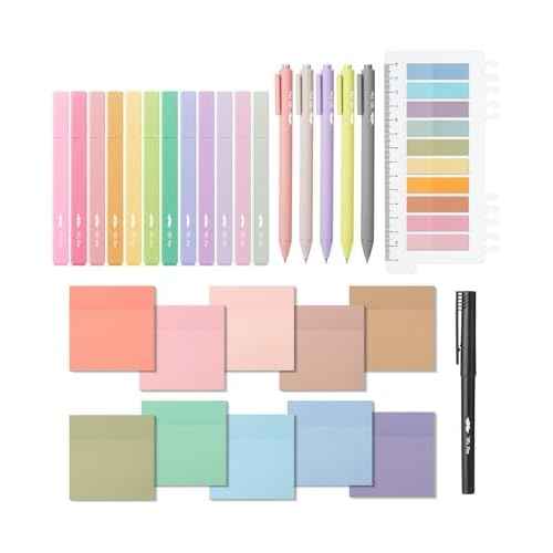 Mr. Pen- Aesthetic Book Annotation Kit, 38 pcs, Aesthetic Highlighters and Gel Pens, Transparent Sticky Notes, Transparent Sticky Tabs for Books, No Bleed Highlighters for Bible Pages No Bleed