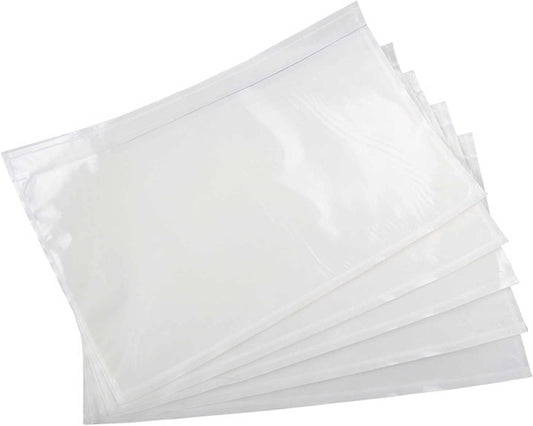 Skiennix Packing List Pouches - 100 Pack Clear Adhesive Shipping Label Envelopes | 7.5" x 5.5" Size