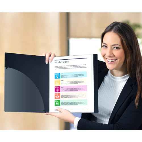 Dunwell Presentation Binder 24-Pocket, Displays 48 Pages, 8.5x11 Portfolio Binder with Plastic Sleeves, Storage and Organizer for Documents, Certificates, Projects, Photos (Black)