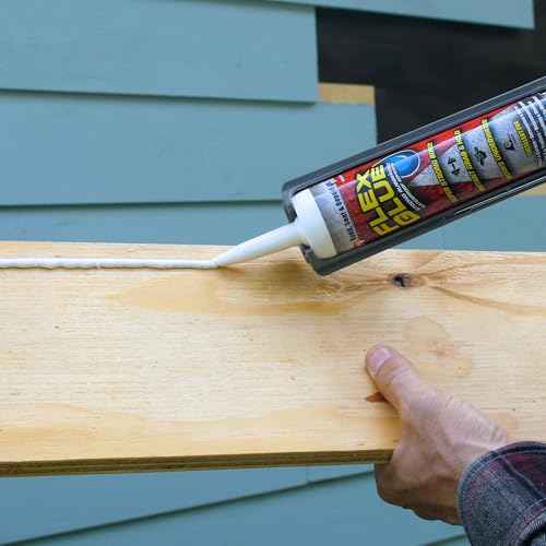 Flex Glue, Super Strong, Rubberized Waterproof Adhesive, Works Underwater, Use on Pools, Showers, Outdoors, Concrete, Brick, Pavers, UV Resistant, 10 oz Cartridge, White, 2-Pack