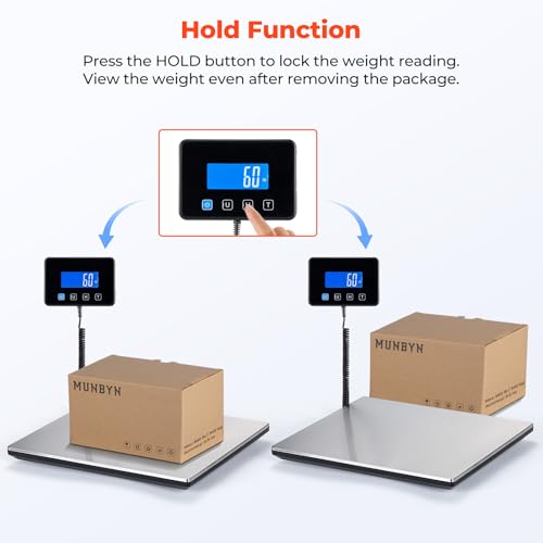 MUNBYN Digital Postal Scale 440lb/1.8oz Shipping & Package Weighing