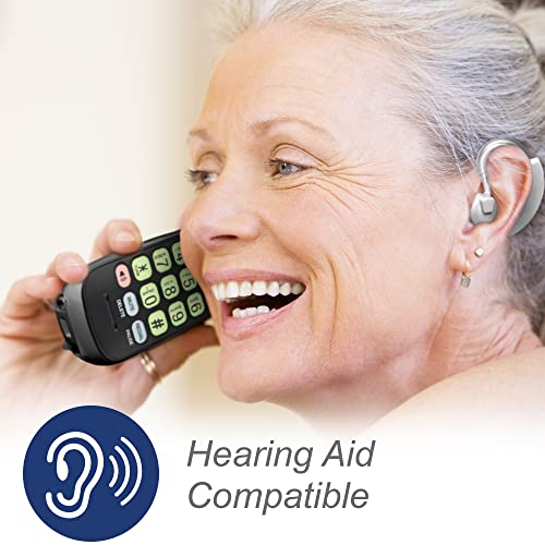 VTech Cordless Phone with DECT 6.0, Full-Duplex Speakerphone, Lighted Display, Backlit Keypad, Caller ID, Volume Control, Hearing Aid Compatible, Wall Mount, Black — Without Answering Machine