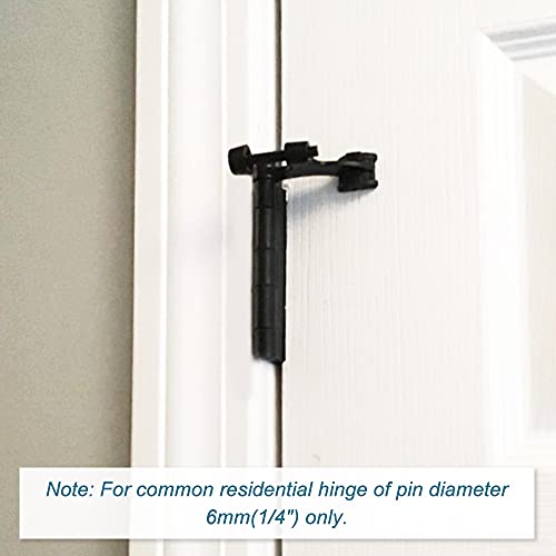 SUNTAI 24-Pack Adjustable Hinge Pin Door Stop — Black Rubber Tips, Matte Black