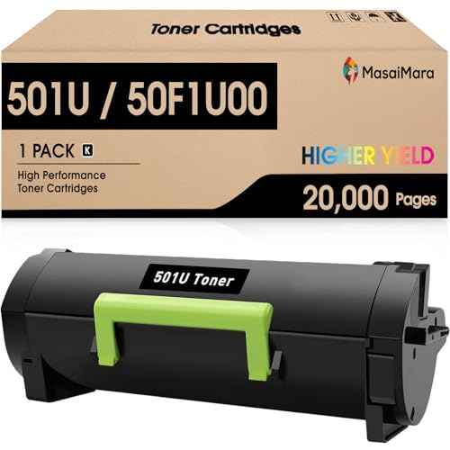 MasaiMara 50F1U00 501U High-Yield Toner Cartridge for Lexmark MS510 MS510dn MS510dtn MS610 MS610de MS610dn MS610dte MS610dtn Printer (20,000 Pages, Black, 1-Pack)