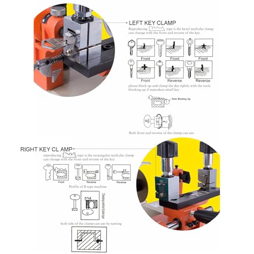 120W Horizontal Key Cutting Machine(238BS), Multifunctional Double Head Key Copy Machine, Hand Wheel Key Copy Tool, for Door and Car Lock Key Copy Duplicating Equipment