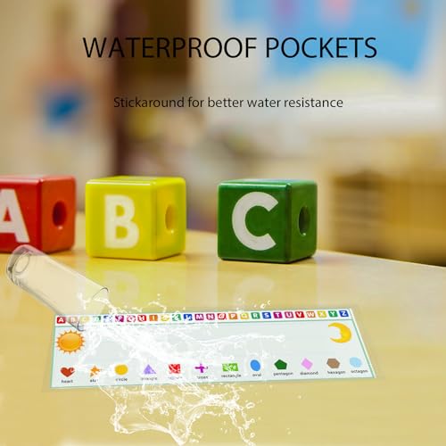 36 PCS Waterproof Self-Adhesive Clear Nameplate Pockets 18.9x4.7 Inches for Desks & Classroom