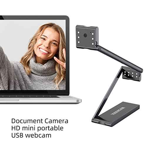 13 MP USB Document Camera for Teacher Teaching Finance Office, 4K UHD A2 Size Capture, with Dual Mode LED Fill Light and Auto Focus, Distance Learning Network, Remote Work, Classroom Use