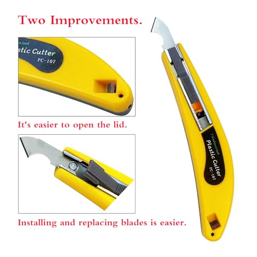 Professional Acrylic Sheet Cutter Scoring Knife with 11 Blades & Curved Handle