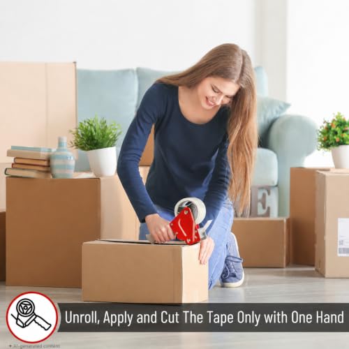 Mr. Pen Heavy Duty Packing Tape Dispenser Gun Set, 2 Pack, Red, 2-Inch Width
