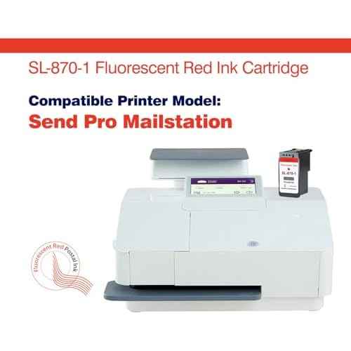 SL-870-1 Postage Ink Replacement for Pitney Bowes SL-870-1 Red Ink Cartridge Compatible with New SendPro Mailstation Postage Meter Machine CSD1 (16 ml) (1 Pack SL-870-1 XXL)