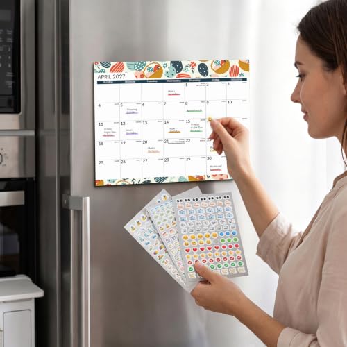 SUNEE 18-Month Magnetic Refrigerator Calendar 2026-2028 Seasonal 11x8.5" Oct-Mar