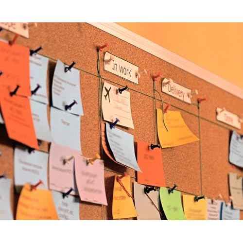 Bulletin Board Corkboard Cork Board Wall Notice Board 36 x 24 Inches Inches Photo Board Picture Board Pin Board Aluminium Frame Tabla de corcho