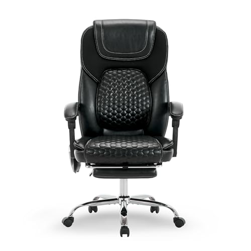 MALOL 300 lbs Big & Tall Massage Office Chair Black with Heat & Vibration