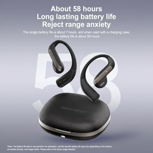 TECH NEST Black AI Translation Earbuds with 159 Languages, Real-Time Translator for iPhone & Android