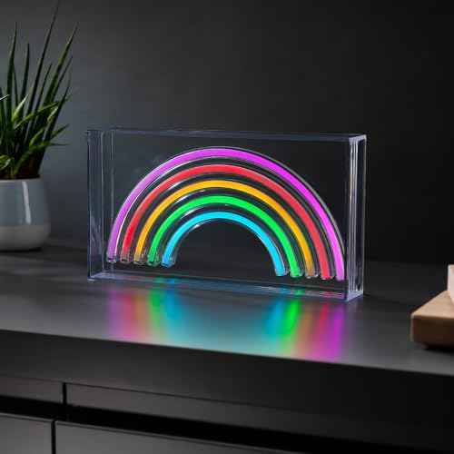#winning Rainbow Neon Light - Neon Effect Lightbox USB LED Multicolour Desk Lamp