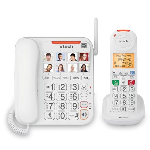 VTech SN5147 Amplified Corded & Cordless Senior Phone with Large Buttons
