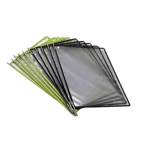 Tarifold Wall Mount Reference System with 10 Double-Sided Green & Black-Framed Display Pockets - 20 Sheet Capacity - Letter-Size (WBL291)