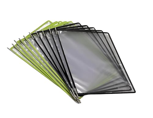 Tarifold Wall Mount Reference System with 10 Expandable PVC Pockets - Green/Black