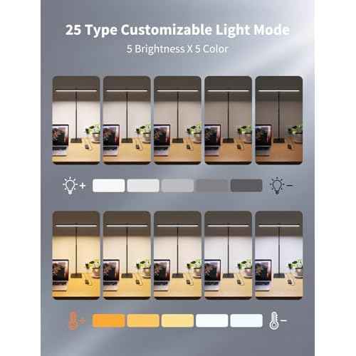Kary LED Desk Lamps for Home Office, Tall Desk Light with Base, Flexible Gosseneck Adjustable Height 5-Level Dimmable Brightness & Color, Architect Lamp for Working,Reading,Crafting,Study