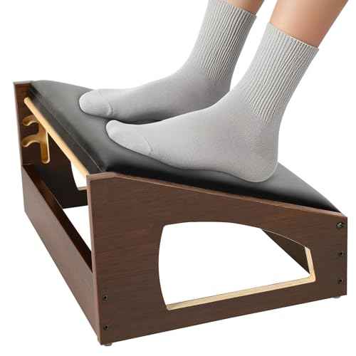 Ergonomic Foot Rest, 4 Adjustable Height Foot Stool,Footrest Under Desk£¬ Soft Cushions, Foot Rest Office,Improving Posture, Promoting Blood Circulation£¨Espresso£©