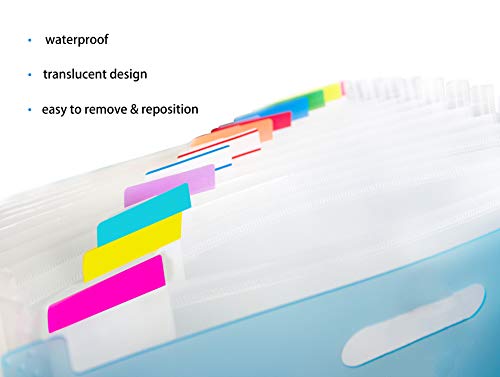Vibrant 500 Pieces 2 Inch Sticky Index Tabs - Writable & Repositionable, Neon Colors, ELII