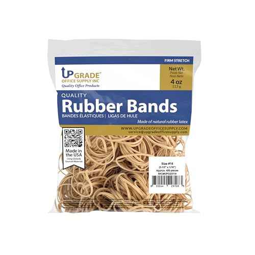 Upgrade Office Supply UPG23716 Rubber Bands, Size 16 (2-1/2 x 1/16), 450 Bands, 1/4 lb Bag, USA