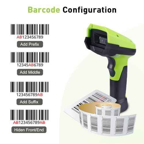 Barcode Scanner Wireless, 1D 2D Automatic Bar Code Scanner with 1.8 Inch Display Screen, Rechargeable Handhold Barcode Reader with 2.4G Wireless Dongle Built in Stand Plug and Play