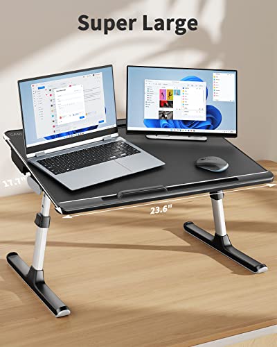 SAIJI Black X-Large Adjustable Laptop Lap Desk for Bed & Home Use