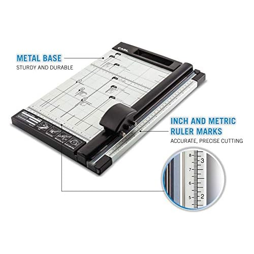 CARL 12 inch DC-200N Premium Rotary Paper Trimmer, Metal Base, 15 Sheet Cutting Capacity.