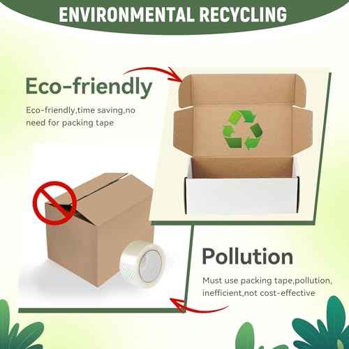 12"x9"x3" Shipping Boxes Set of 5, White Corrugated Cardboard Box Literature Mailer