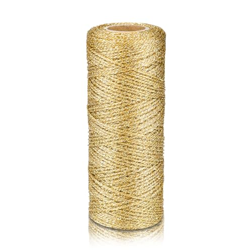 Gold Metallic Bakers String 110 Yards 1mm Glitter Twine – OXDFK 1-pack