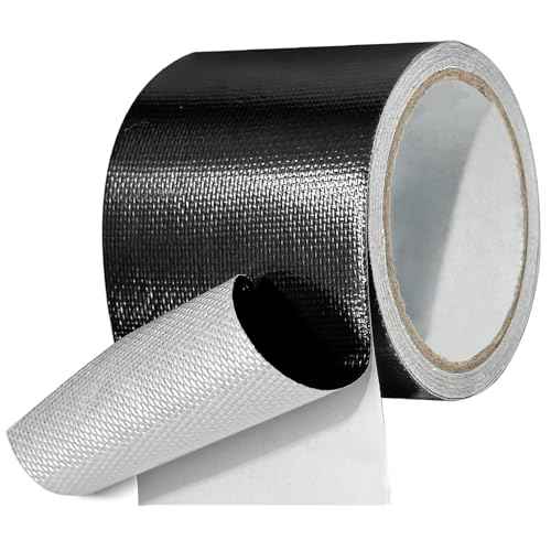 Waterproof Repair Tape for Fabric, Awning, RV Roof, Underbelly, Tarp, Tent, Sail and Boat Cover Outdoor Repair Patch, Heavy Duty, UVproof, Multipurpose Black