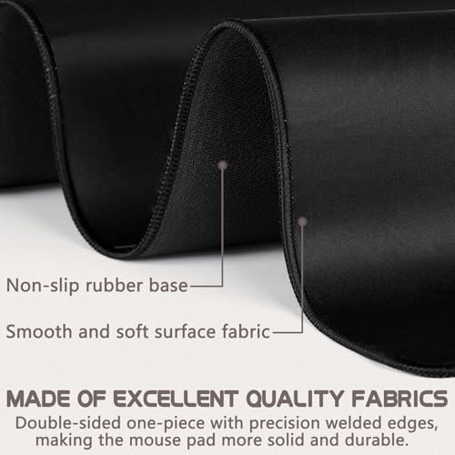 Yuhijoy Black Wave Large Gaming Mouse Pad 31.5 x 11.8 inch Desk Mat for Gaming and Office