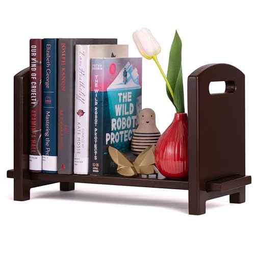 Adjustable Desktop Bookshelf - Sturdy Desk Bookshelf and Book Organizer - No Tools Required to Assemble This Desktop Bookcase, Perfect Tabletop Book Shelf for Office, Study Room