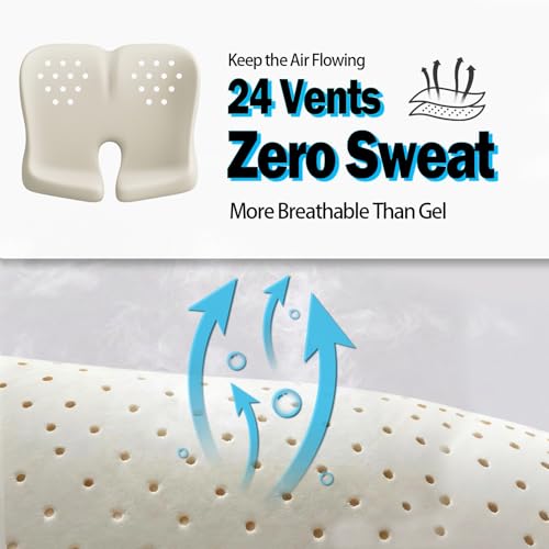 GLEEWARM Extra Large Black Seat Cushion for Sciatica, Tailbone & 10-Hour Pain Relief