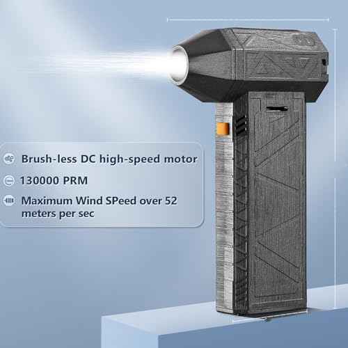 Jet Dry Blower, 130000RPM Cordless Jet Dry Mini Blower Fan, Brushless Motor Handheld Blower, 3 Adjustable Speed Electric Air Duster for Car, Computer Keyboard, Cleaning