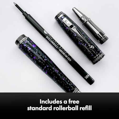 Monteverde USA Invincia Vega Rollerball Pen - Starlight Purple, Multicolor Plated Finish, Eye-Catching Writing Instrument