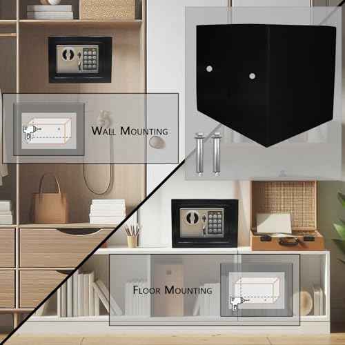 Yuanshikj Electronic Deluxe Digital Security Safe Box Key Keypad Lock Home Office Hotel Business Jewelry Gun Cash Use Storage money (BLACK)