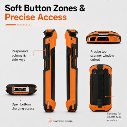 Mutelen Rugged Orange Protective Case for Zebra TC51/TC52/TC52X/TC56/TC57/TC57X/TC510K/TC520/TC520K Scanner