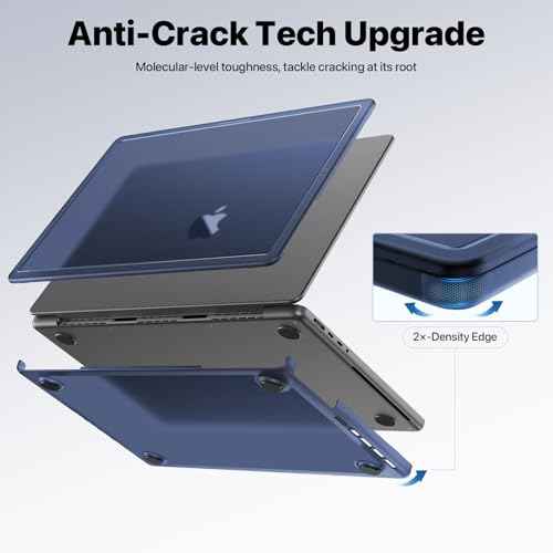 for MacBook Pro 14 inch Case M5 M4 M3 M2 M1 Pro/Max 2025 2024-2021 [CrackGuard Upgrade] [Seamless Fit] Cover Protective Hard Shell Case Laptop - Midnight Clear