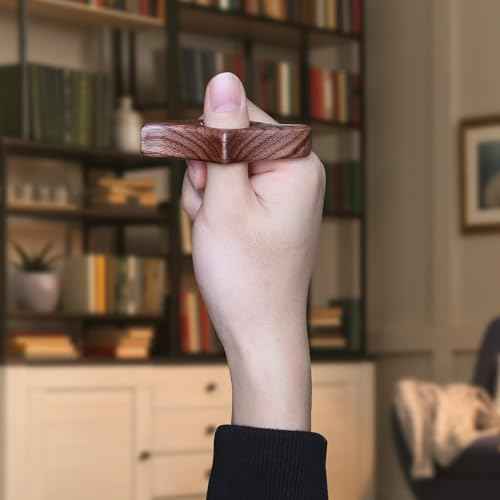 Walnut Book Page Holder, Smooth Finish Wood Book Holder for Reading, Ideal Book Reader Gifts & Reading Accessories,Book Worm Gifts for Women, Thumb Book Page Holder (Medium)